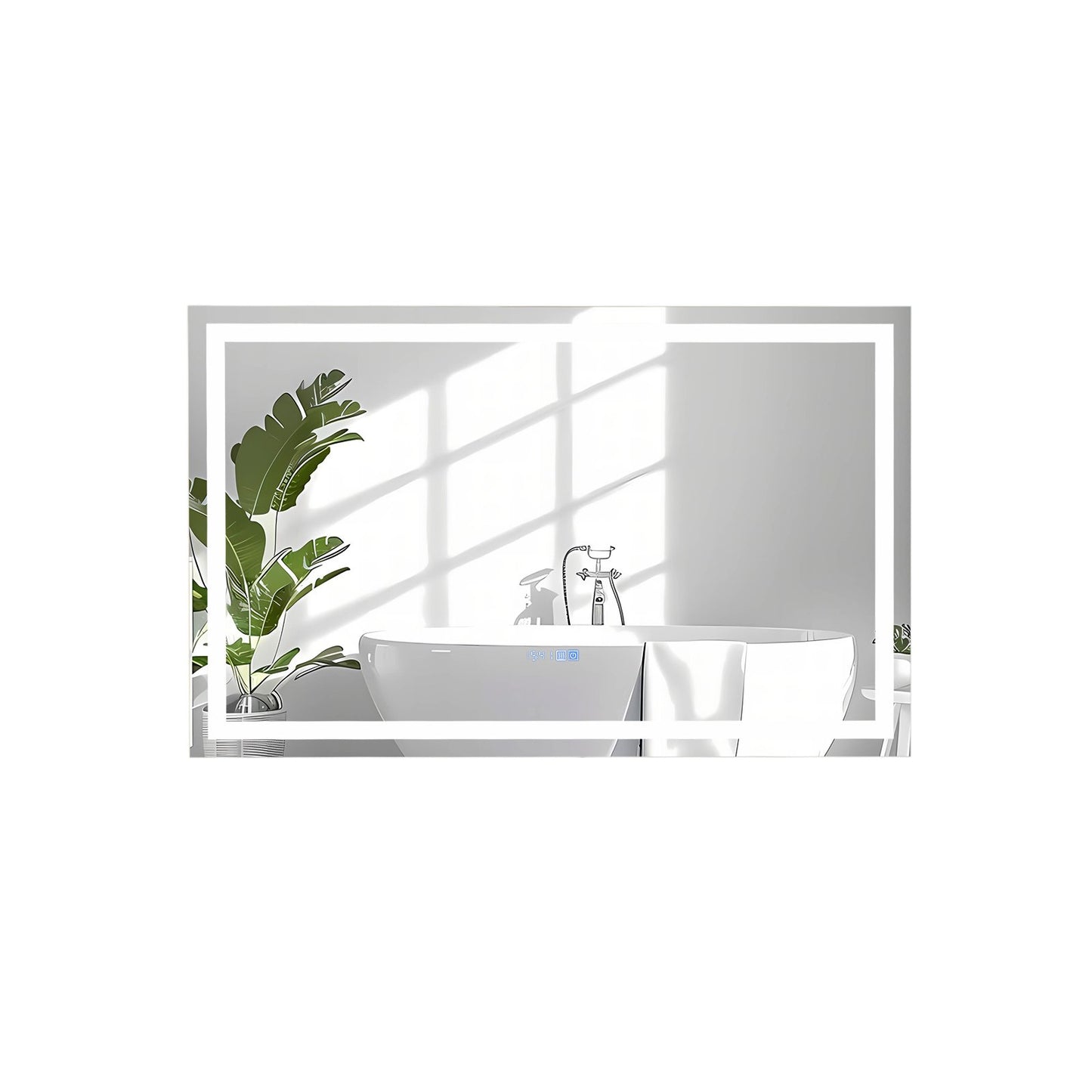 LED Bathroom Mirror Wall Mounted Rectangle Mirror with 3-Color Dimmable Lights-S