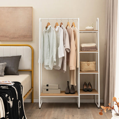 Clothes Rack Free Standing Storage Tower with Metal Frame