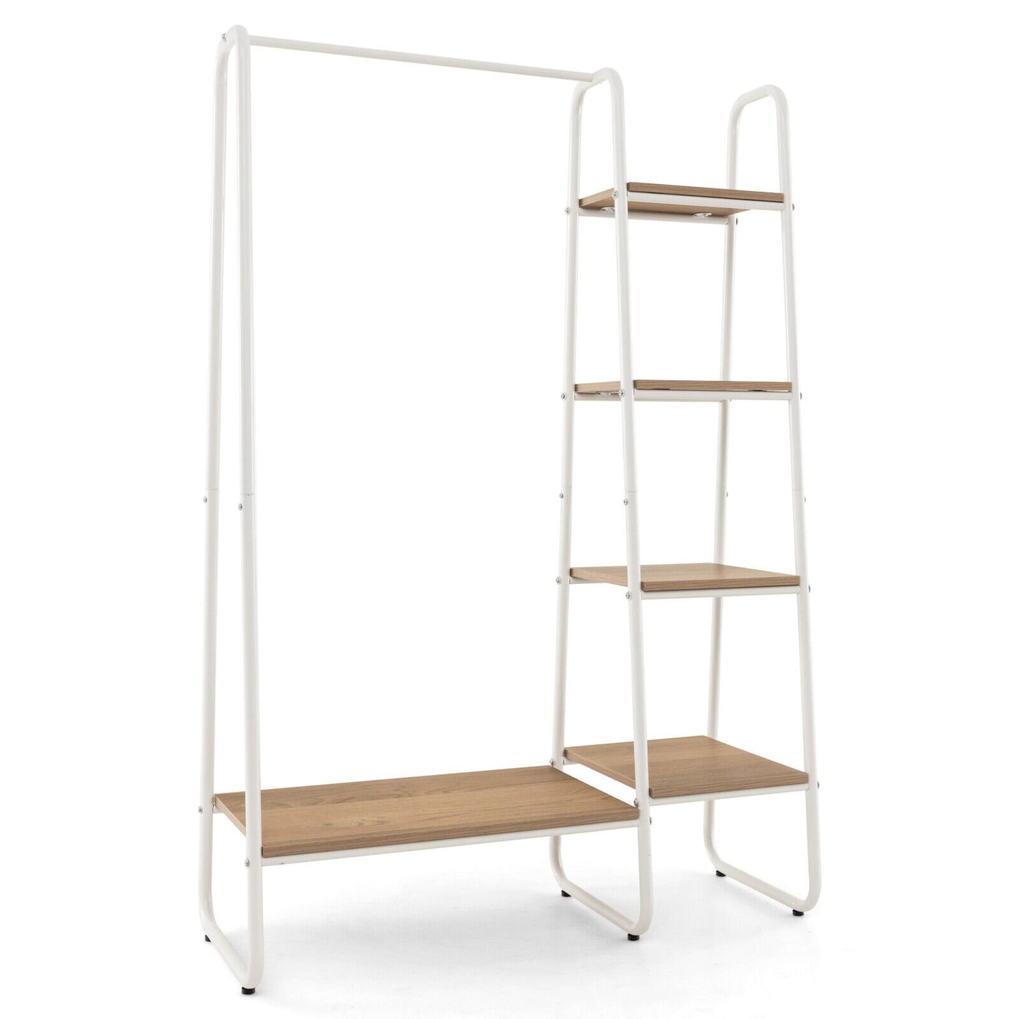 Clothes Rack Free Standing Storage Tower with Metal Frame