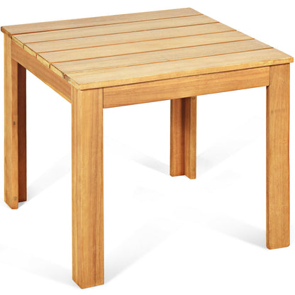 Wooden Square Patio Coffee Bistro Table-Black