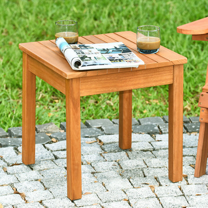Wooden Square Patio Coffee Bistro Table-Black