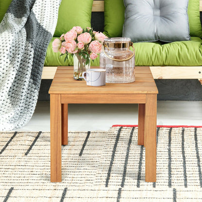 Wooden Square Patio Coffee Bistro Table-Black