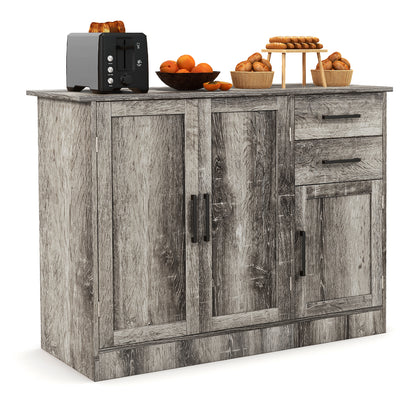 Buffet Storage Cabinet  Kitchen Sideboard with 2 Drawers-Gray