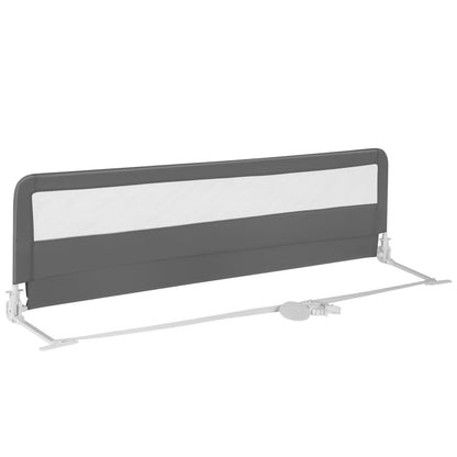 71 Inch Extra Long Swing Down Bed Guardrail with Safety Straps-Beige