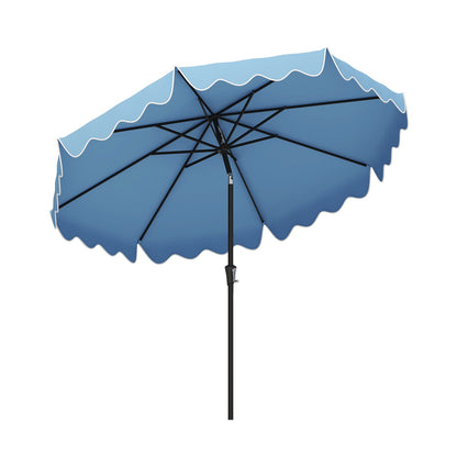 9 Feet Patio Umbrella with Crank Handle and Push Button Tilt-Beige