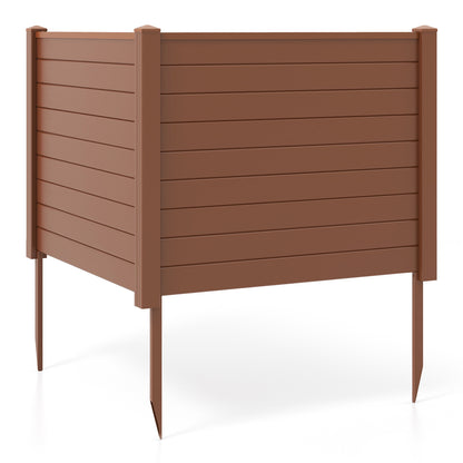 Outdoor PVC Air Conditioner Fence with 20 Inch Long Stakes-Brown