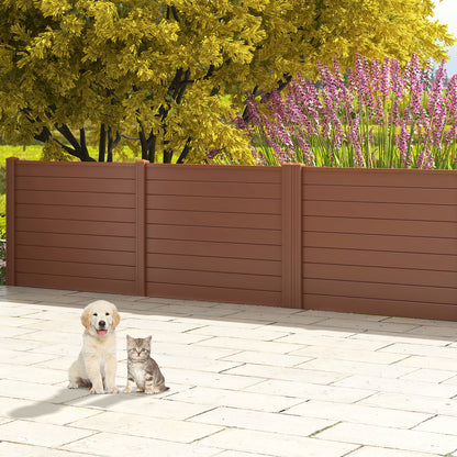 Outdoor PVC Air Conditioner Fence with 20 Inch Long Stakes-Brown