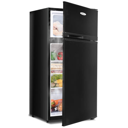 2 Doors Cold-rolled Sheet Compact Refrigerator-Black