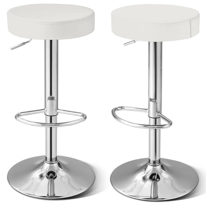 Set of 2 Adjustable Swivel Round Bar Stool  Pub Chairs-Black