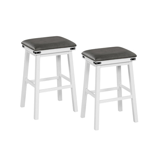 Set of 2 24/30 Inch Dining Bar Stool with Acacia Wood Frame-30 inches