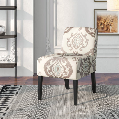 Upholstered Living Room Chair with Rubber Wood Legs-Beige
