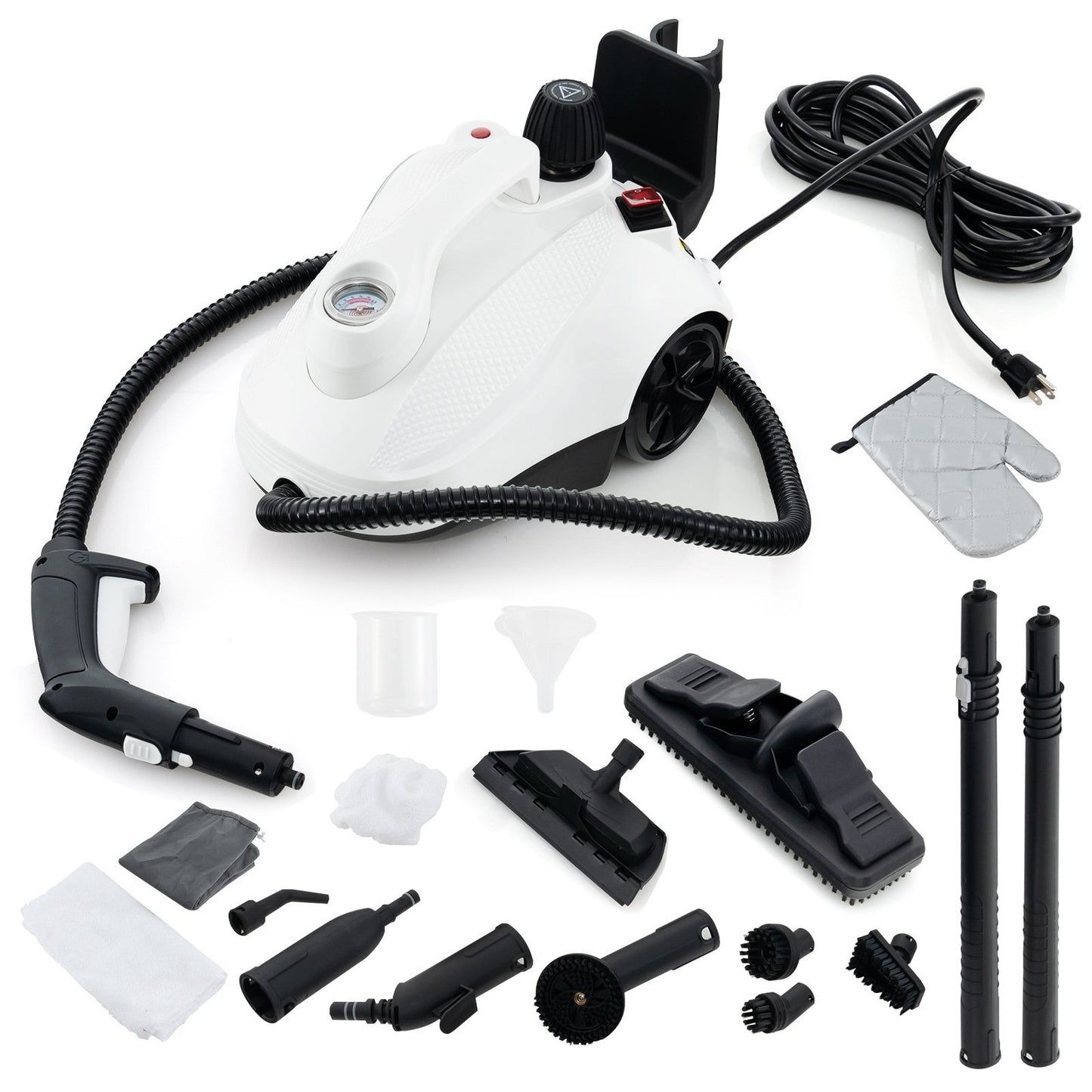 Multipurpose Steam Cleaner 1800W Portable Household Steamer with 61 oz Tank-Gray & White