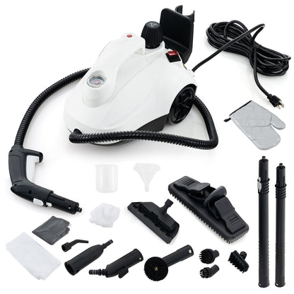 Multipurpose Steam Cleaner 1800W Portable Household Steamer with 61 oz Tank-Gray & White