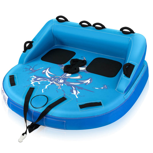 Blue 2-person inflatable towable tube for water sports, designed for boating adventures, by Direct by Wilsons Home Store.