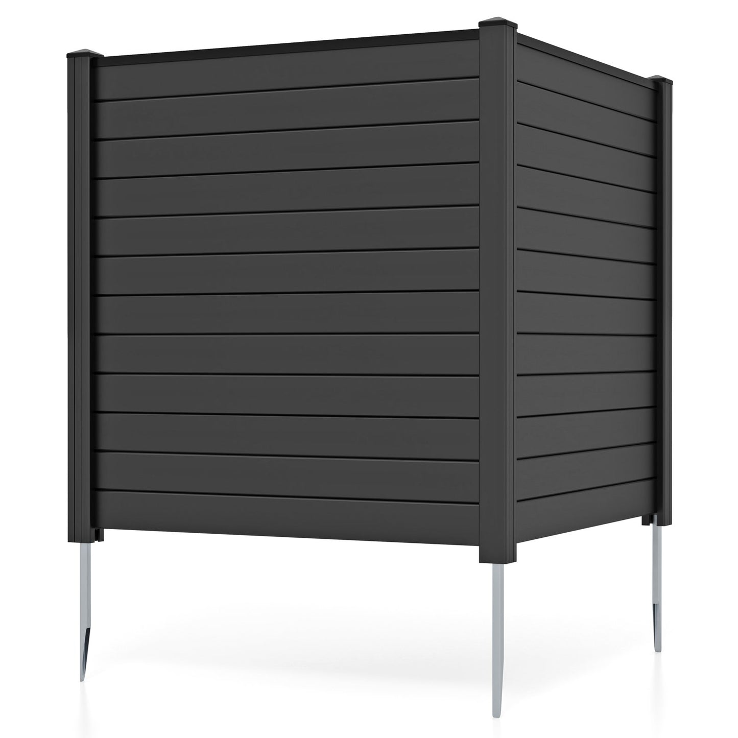 Air Conditioner Fence 48-Inch Privacy Screen 2-Panel for Trash Can with Metal Stakes