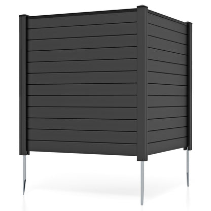 Air Conditioner Fence 48-Inch Privacy Screen 2-Panel for Trash Can with Metal Stakes