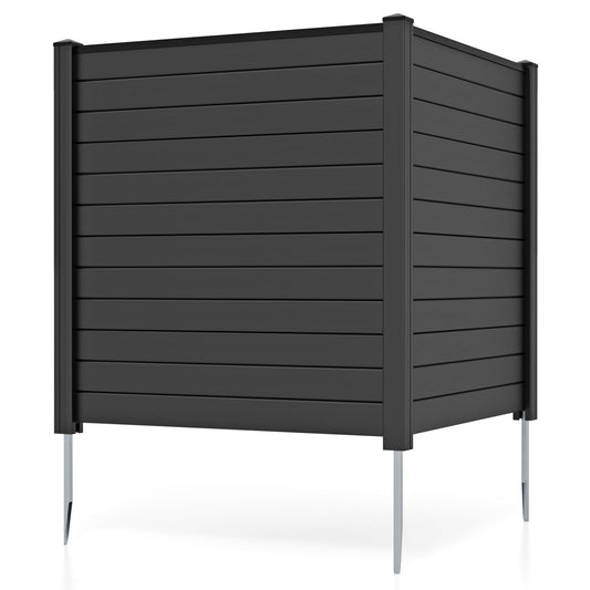 Air Conditioner Fence 48-Inch Privacy Screen 2-Panel for Trash Can with Metal Stakes