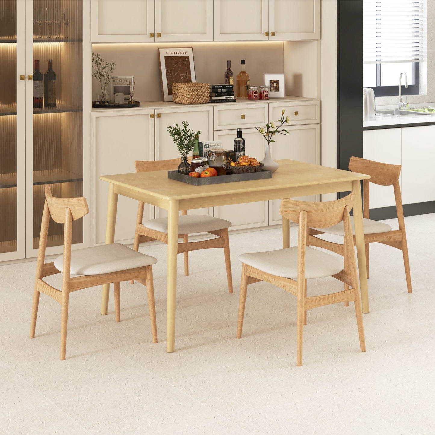 48 Inches Wooden Dining Table for 4 People-Brown