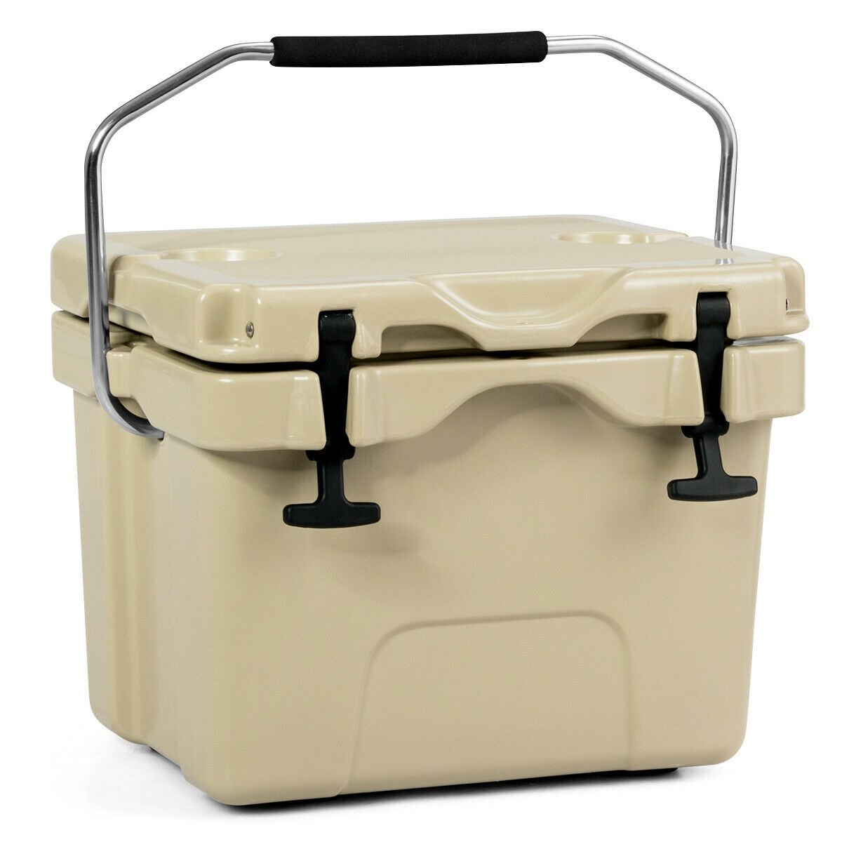 16 Quart 24-Can Capacity Portable Insulated Ice Cooler with 2 Cup Holders-Blue