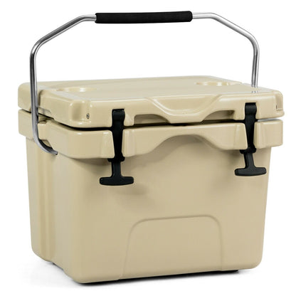 16 Quart 24-Can Capacity Portable Insulated Ice Cooler with 2 Cup Holders-Blue