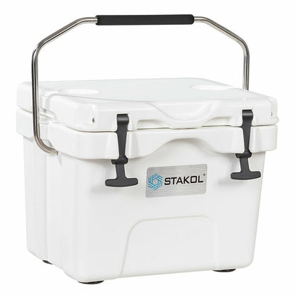 16 Quart 24-Can Capacity Portable Insulated Ice Cooler with 2 Cup Holders-Blue