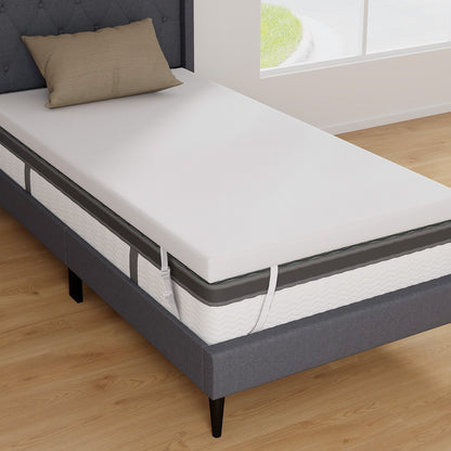 3 Inch Gel-Infused Memory Foam Mattress Topper with Removable Cover-Full Size