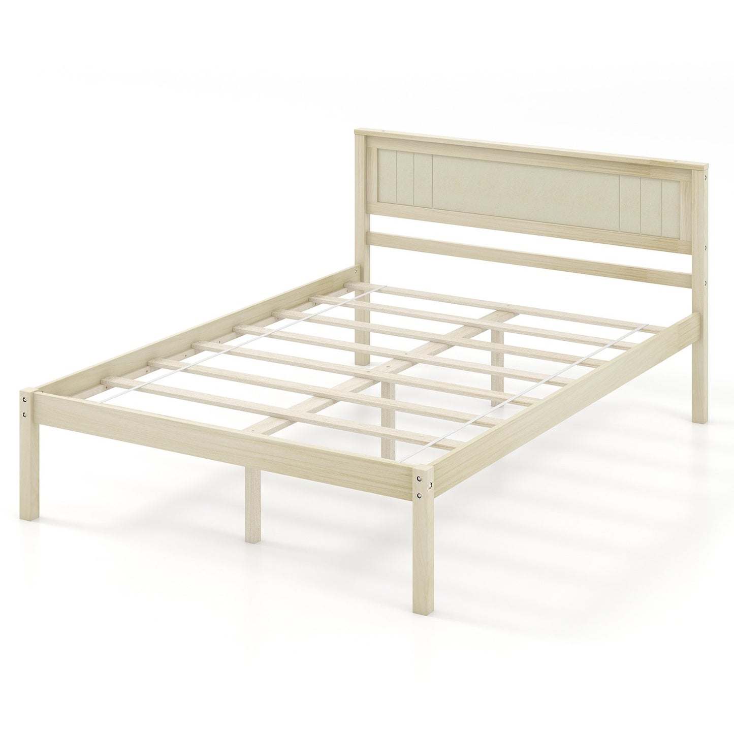 Twin/Full/Queen Size Wooden Bed Frame with Headboard and Slat Support-Twin Size