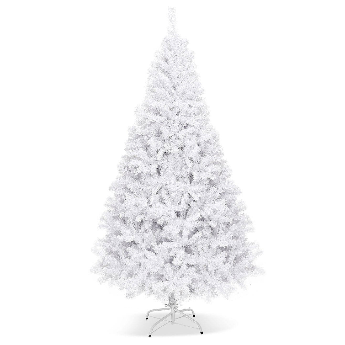 6 Feet / 7.5 Feet / 9 Feet Hinged Artificial Christmas Tree with Metal Stand-7.5 Feet