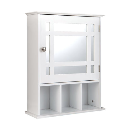 Wall Mounted and Mirrored Bathroom Cabinet-Brown