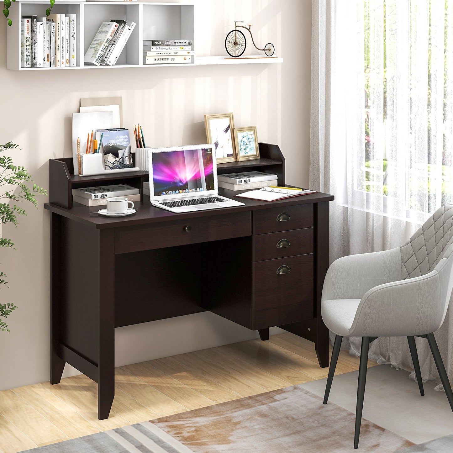 PC Laptop Writing Computer Desk -Black
