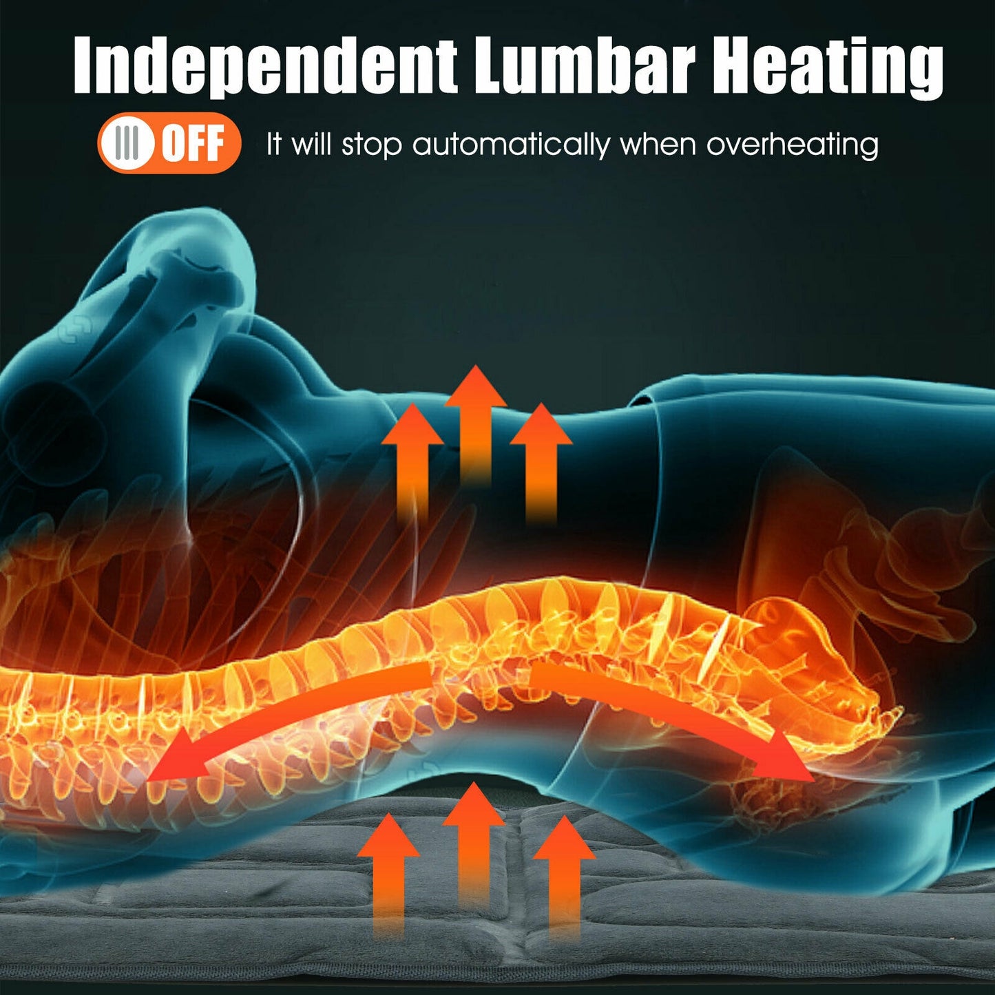 Foldable Massage Mat with Heat and 10 Vibration Motors