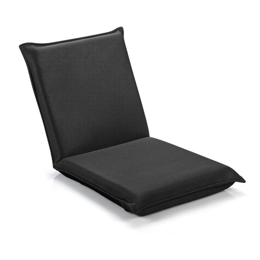 Adjustable 6 positions Folding Lazy Man Sofa Chair Floor Chair-Black