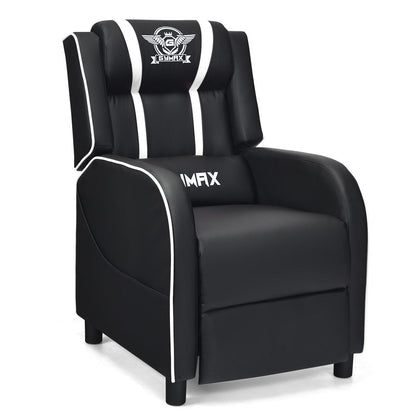Massage Racing Gaming Single Recliner Chair-Blue