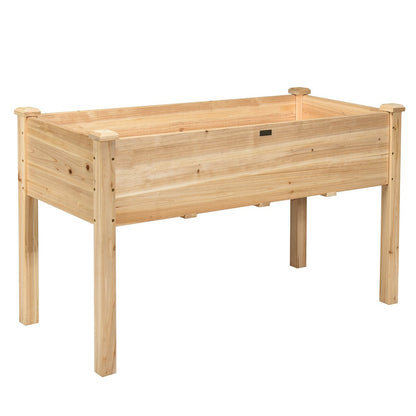 Wooden Raised Vegetable Garden Bed Elevated Grow Vegetable Planter-Gray