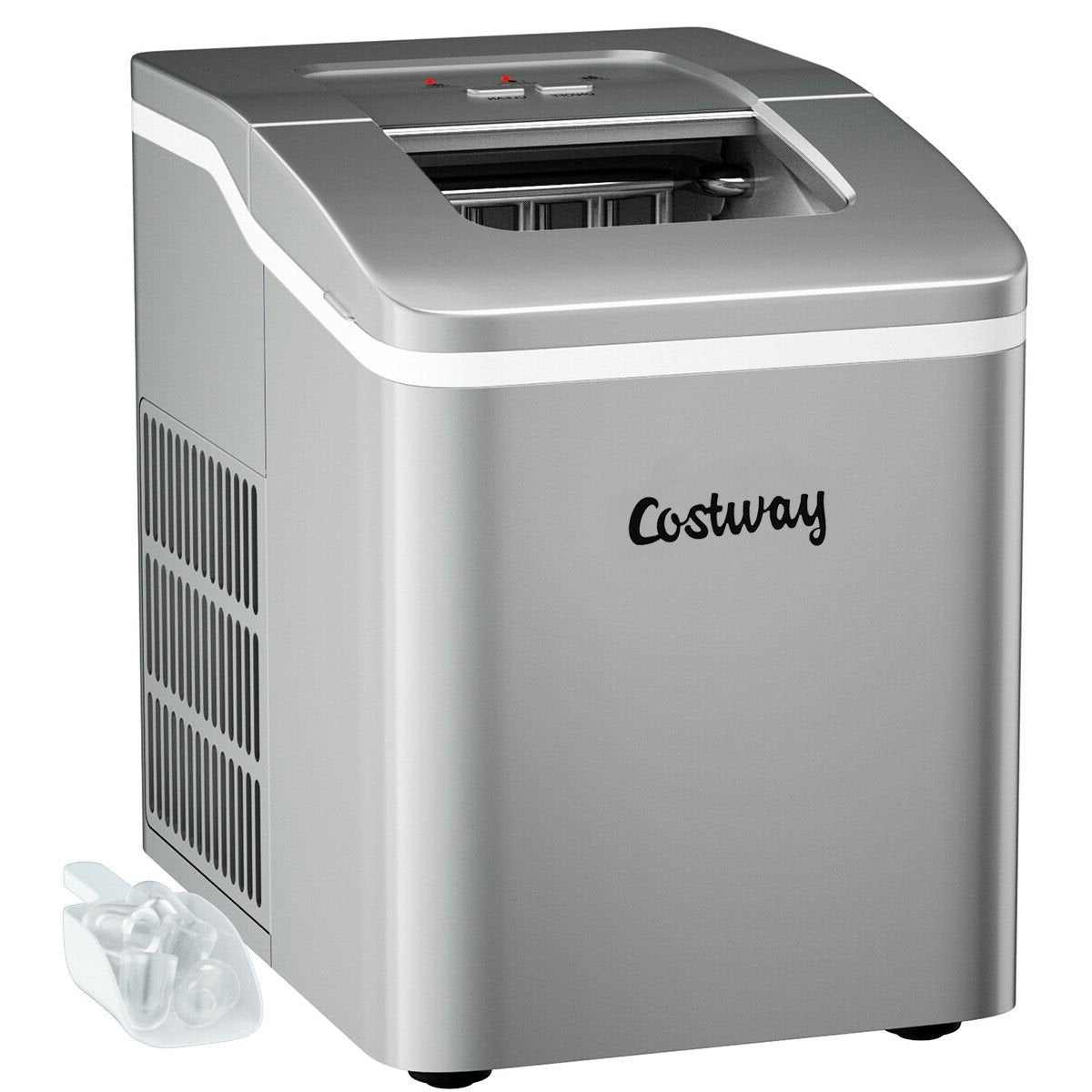 26lbs/24h Portable Countertop Ice Maker Machine with Scoop 9 Ice Cubes Ready in 8 minutes-Black