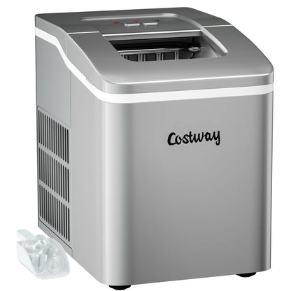 26lbs/24h Portable Countertop Ice Maker Machine with Scoop 9 Ice Cubes Ready in 8 minutes-Black