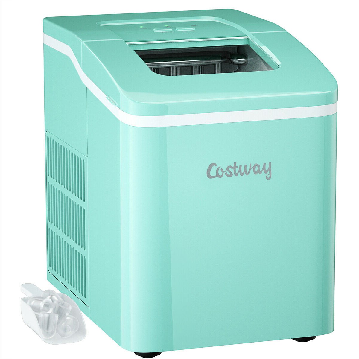 26lbs/24h Portable Countertop Ice Maker Machine with Scoop 9 Ice Cubes Ready in 8 minutes-Black