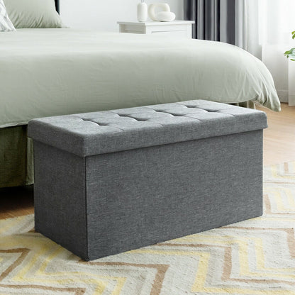 31.5 Inch Fabric Foldable Storage with Removable Storage Bin-Dark Gray