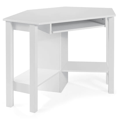 Wooden Study Computer Corner Desk with Drawer-Black