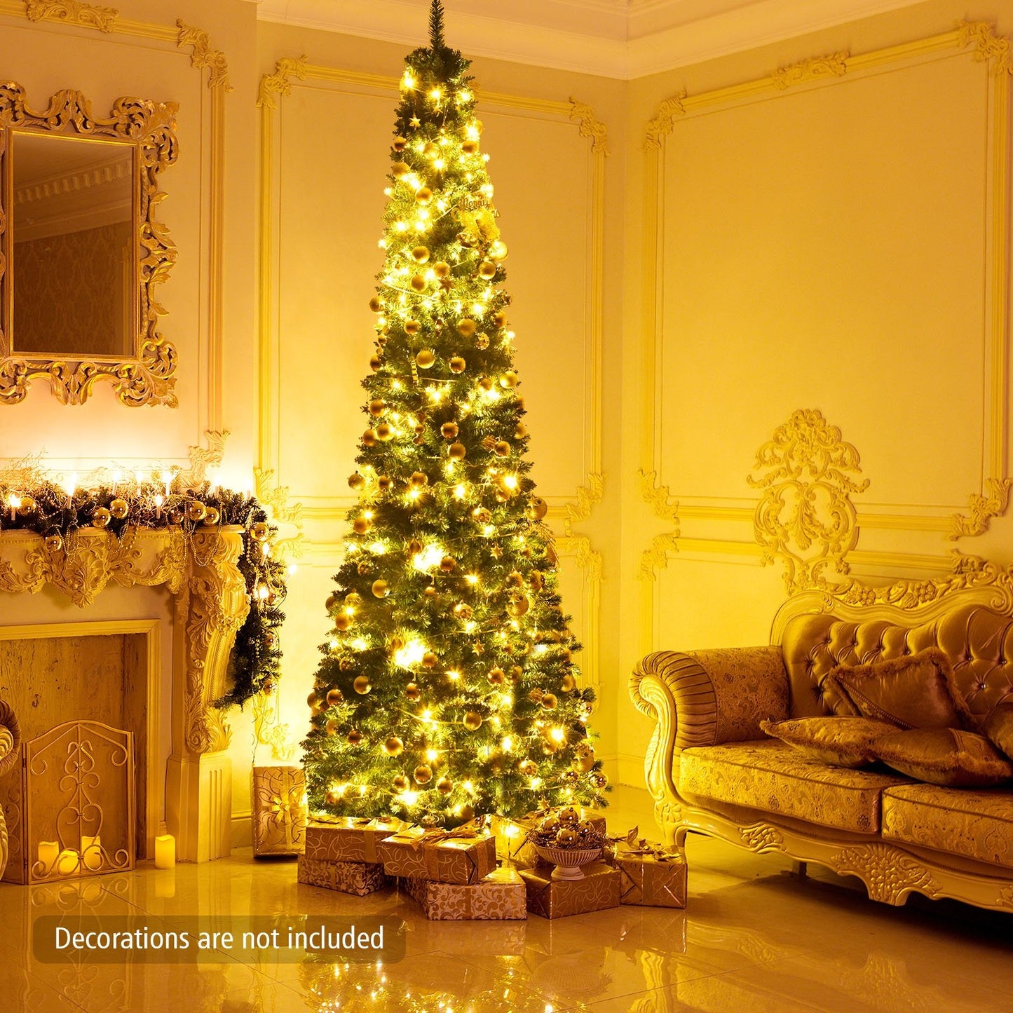 PVC Artificial Slim Pencil Christmas Tree-7'