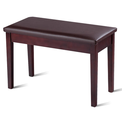 Solid Wood PU Leather Padded Piano Bench Keyboard Seat-Black