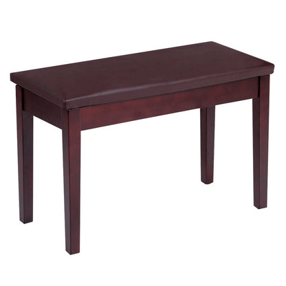 Solid Wood PU Leather Padded Piano Bench Keyboard Seat-Black