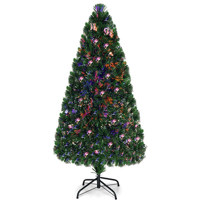 Artificial  Pre-Lit Fiber Optic PVC Christmas Tree-5 ft