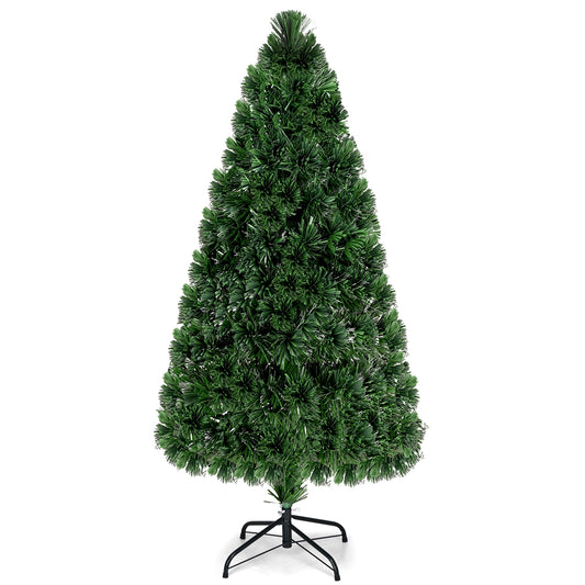 5 ft artificial pre-lit fiber optic PVC Christmas tree with colorful lights, decorated for holiday celebrations, by Wilsons Home Store