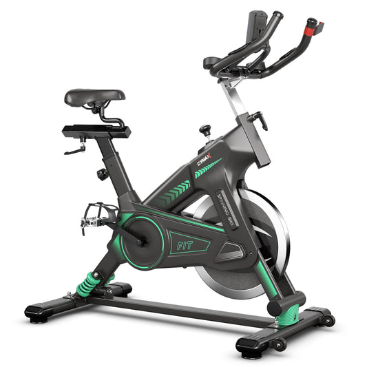 Stationary exercise cycling bike with 33lbs flywheel from Wilsons Home Store, ideal for home workouts and cardio fitness.