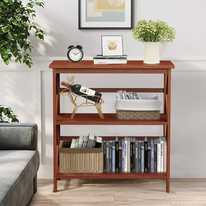 3-Tier Multi-Functional Storage Shelf Units Wooden Open Bookcase and Bookshelf-Black