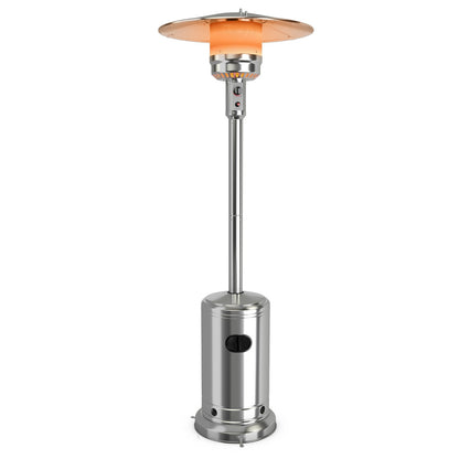 50000 BTU Stainless Steel Propane Patio Heater with Trip over Protection-Black