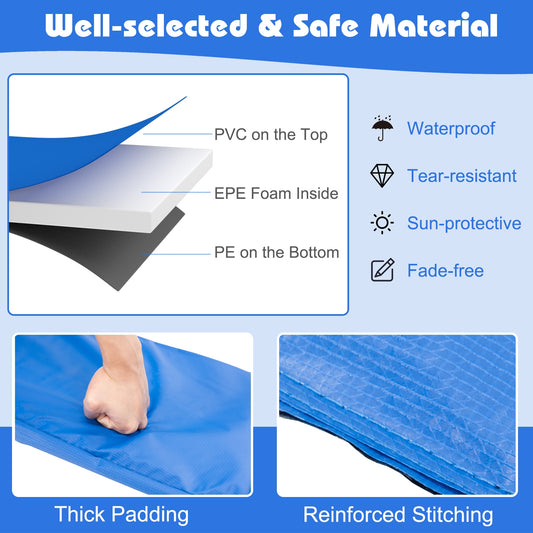 8 Feet Trampoline Spring Safety Cover without Holes-Multicolor