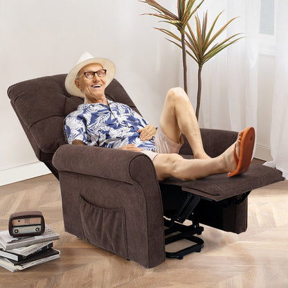 Recliner Chair Sofa for Elderly with Side Pocket and Remote Control-Black