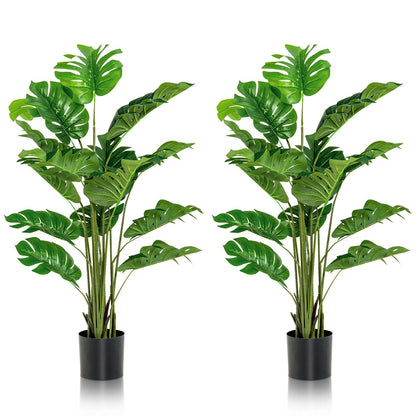 2 Pieces 5 Feet Artificial Monstera Tree Set
